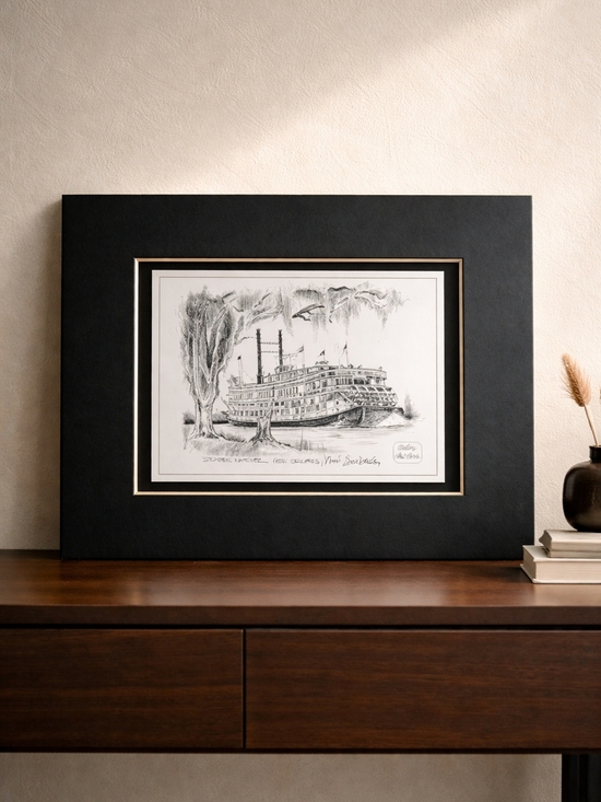 Other - Black Mat Riverboat Sketch Wall Art